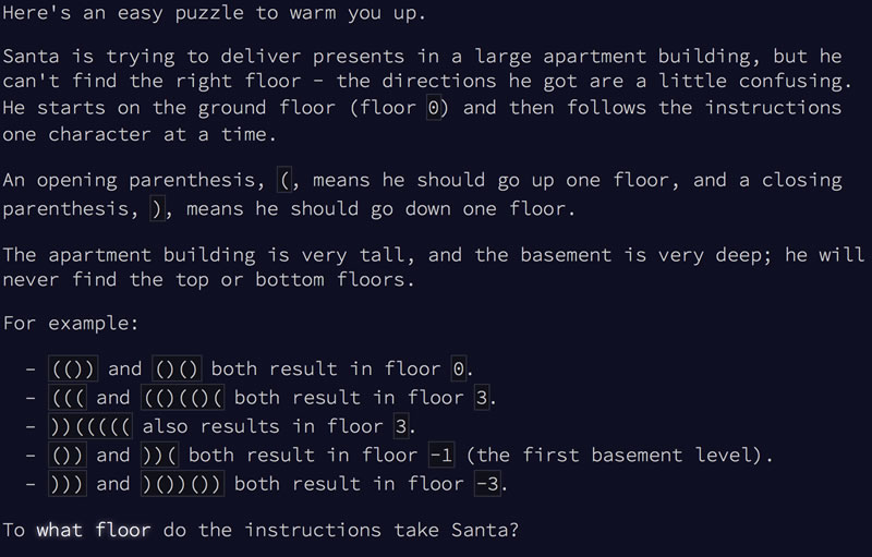 Advent of Code challenge 1