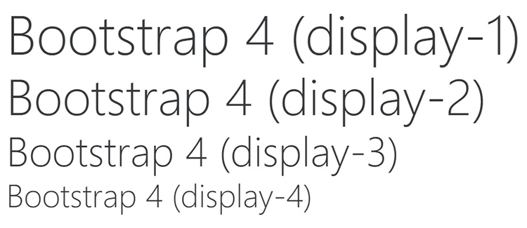 How display headings look like in Bootstrap 4