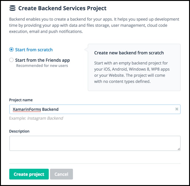 createbackendserviceproject