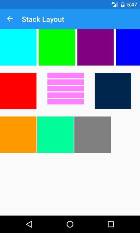 StackLayout screenshot Droid