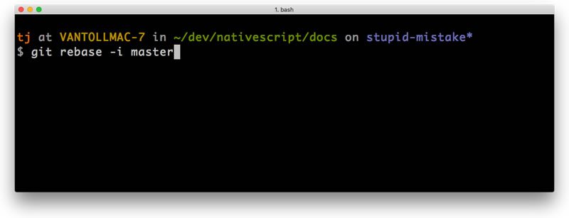 Running git rebase from the command line