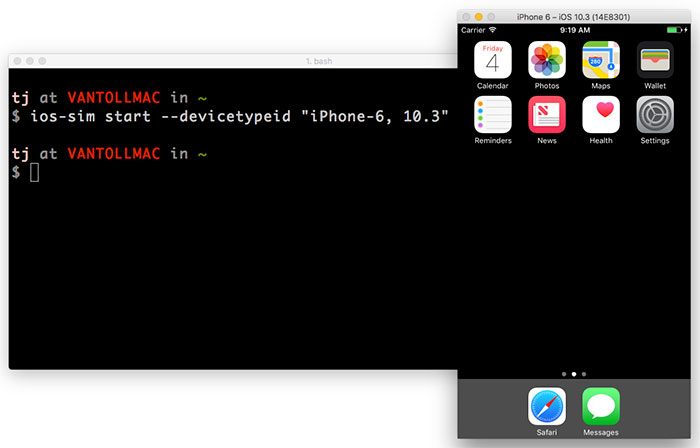 run ios emulator on mac terminal