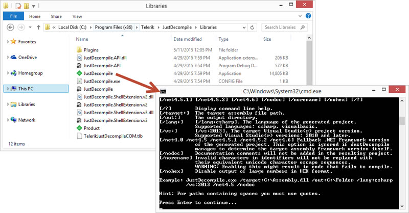 Running the Command Prompt from the Installation Directory