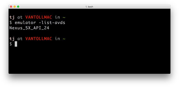 open android emulator command line mac