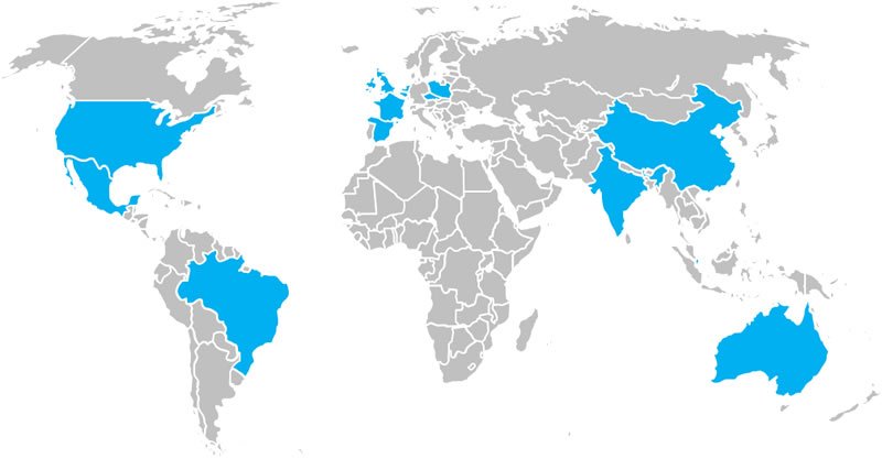 participating countries map