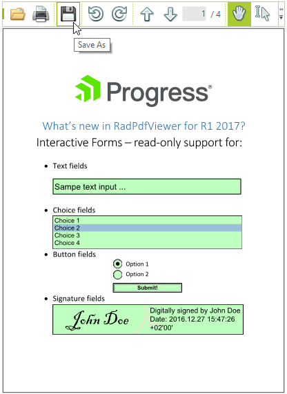 UI for WinForms - RadPdfViewer - form fields 