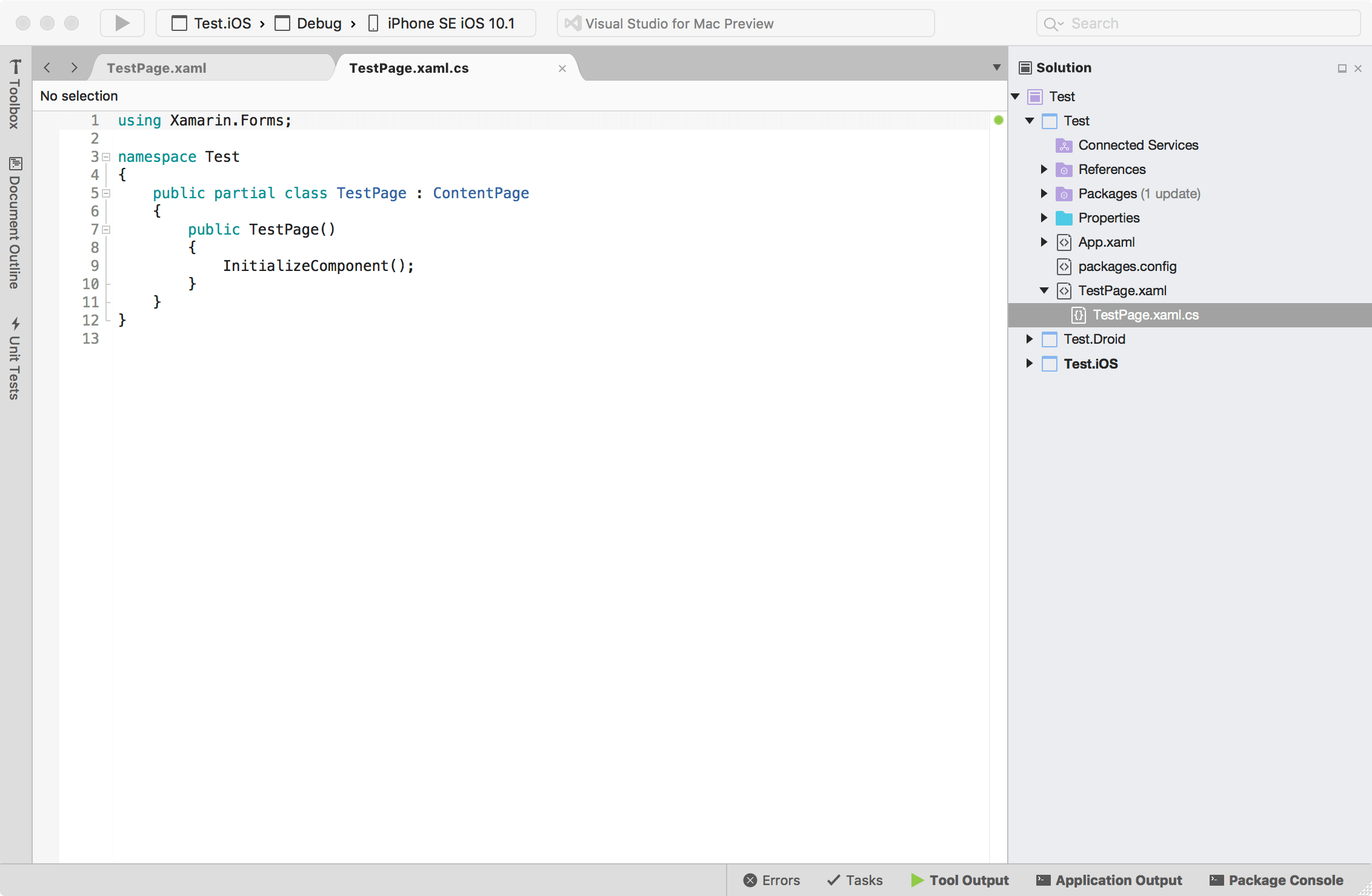 new c++ project in visual studio for mac