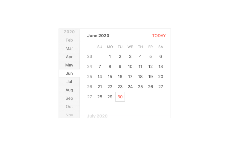 Kendo UI for Angular - Calendar Week Number Column