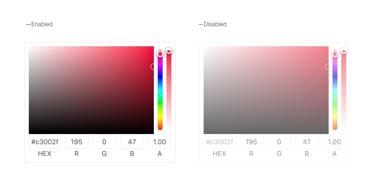 Kendo UI for Angular ColorGradient - Disabled