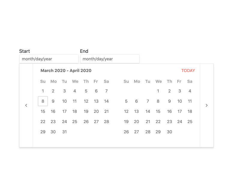 Kendo UI for Angular DateRange - Focused Dates