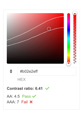 Telerik ASP.NET Core ColorGradient Component Contrast Tool