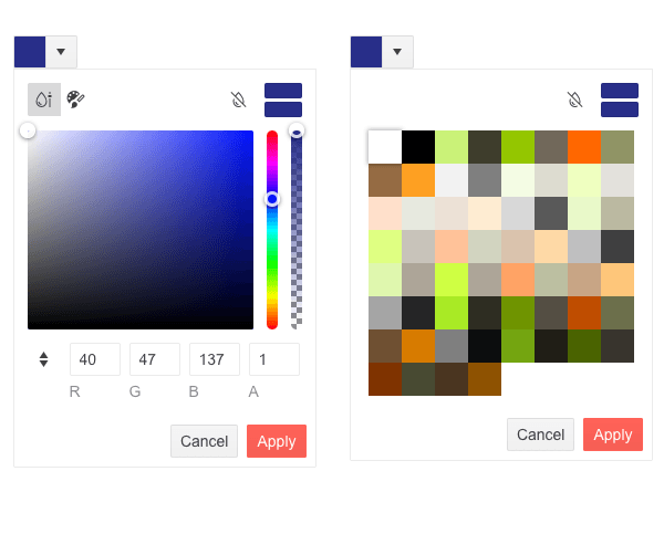 ColorPicker View Types