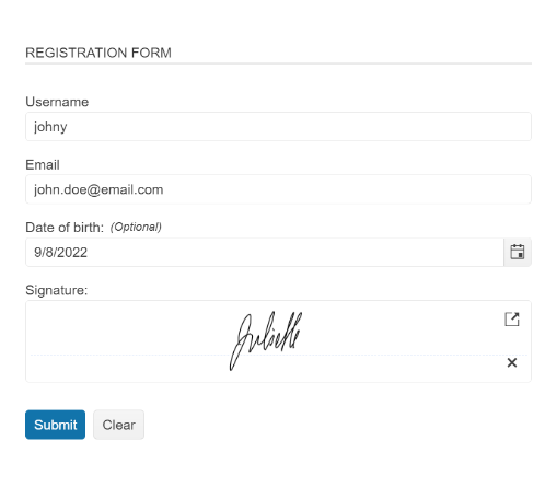 Form Integration Signature