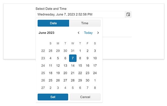 DateTimePicker used as a form input