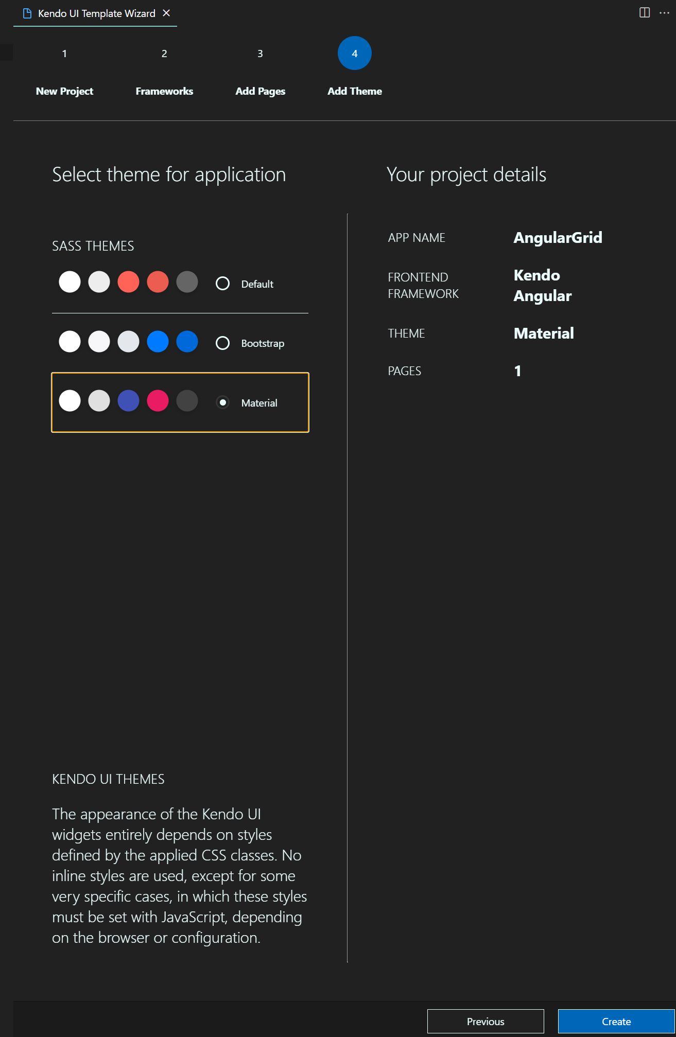 Figure 8 - Select Material Base Theme