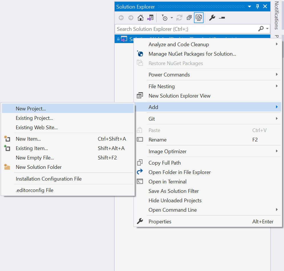 Figure 11 - Visual Studio Add New Project
