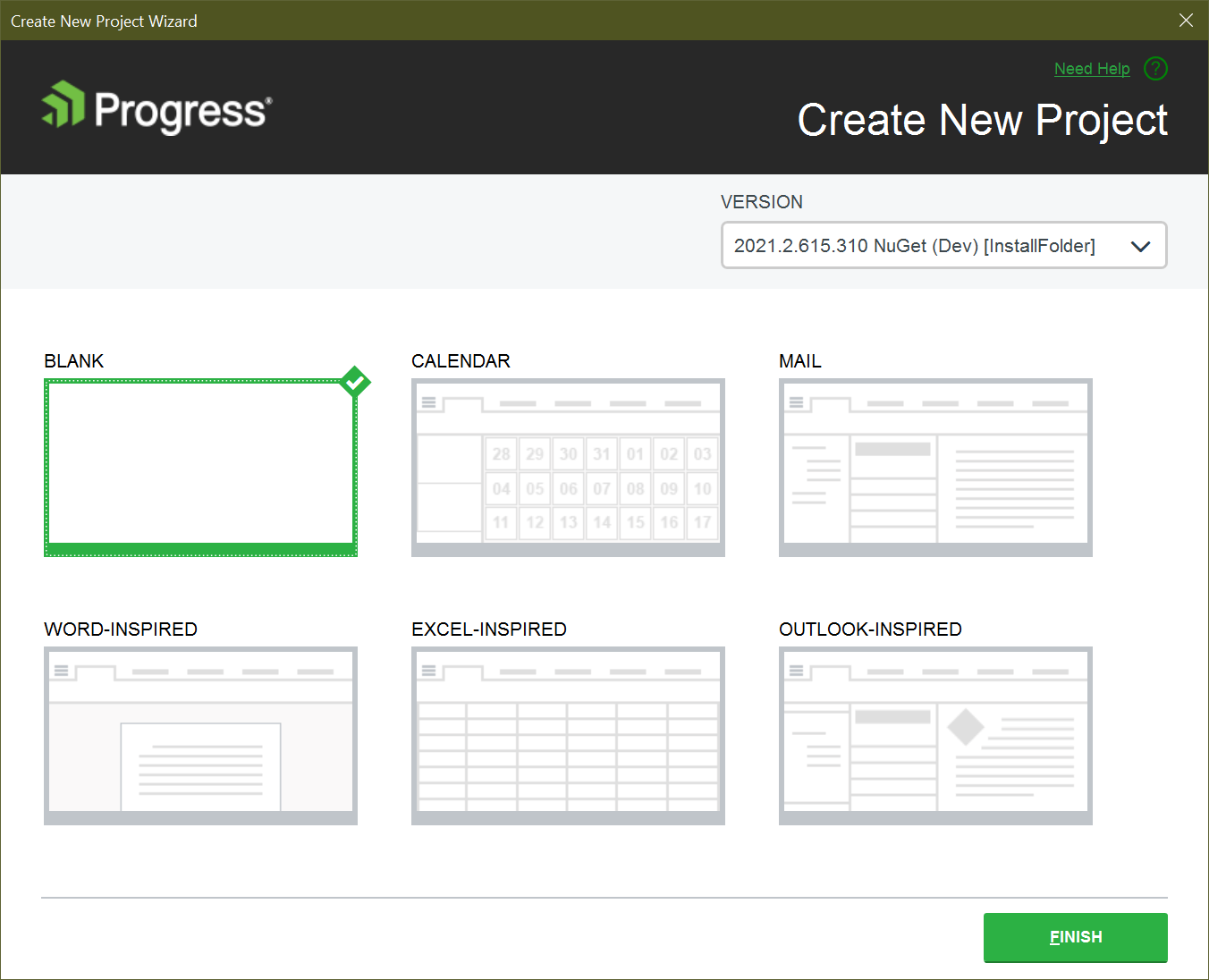 Figure 18 - Select the Blank Project Template