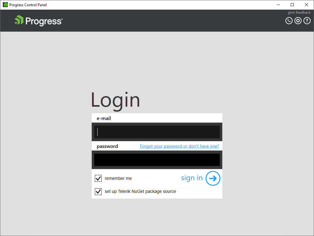 Control Panel Login Page