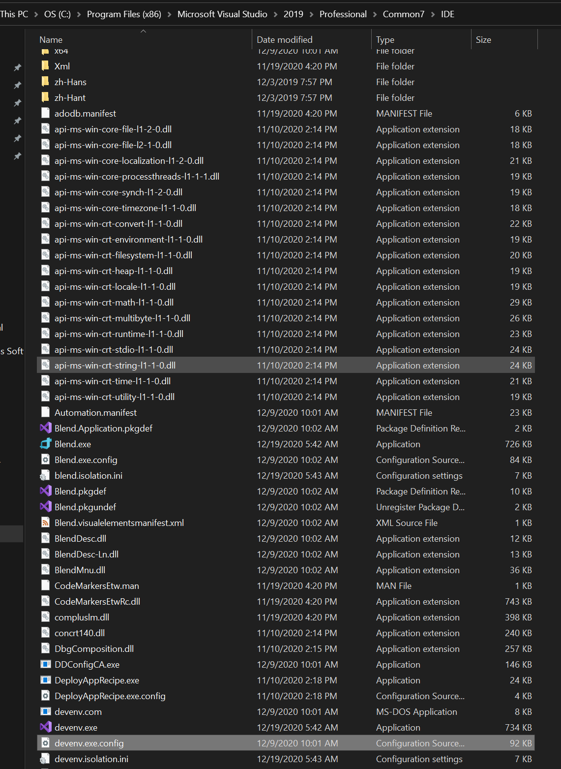 Visual Studio Designer DevEnv Configuration
