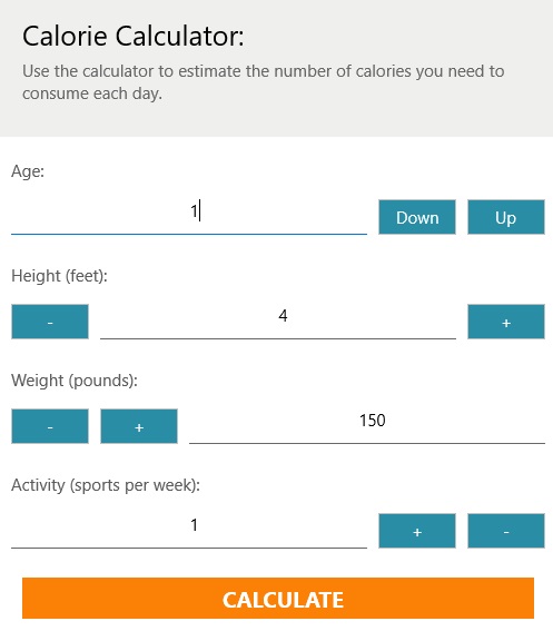 Calorie calculator