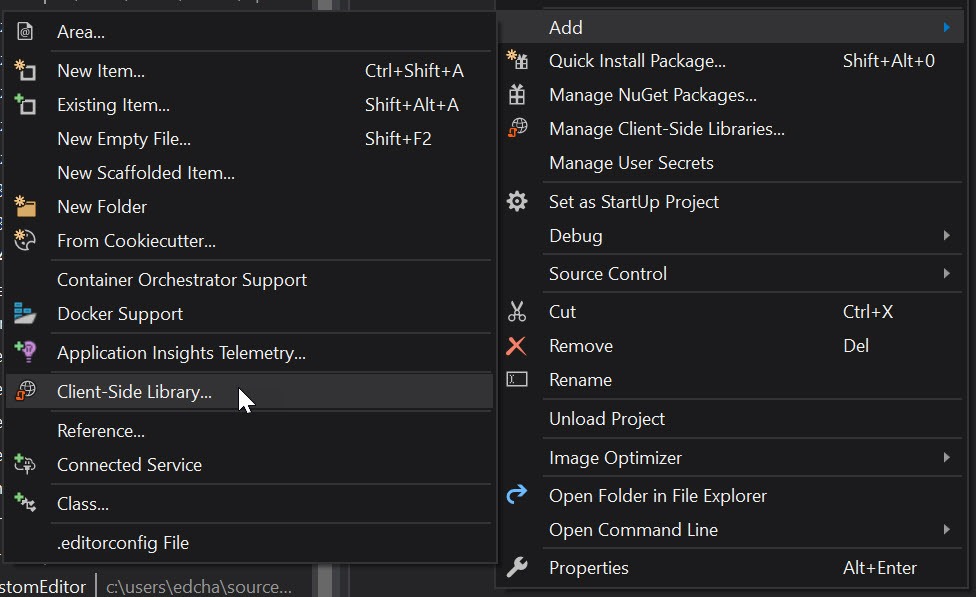 add-client-side-library add-client-side-library