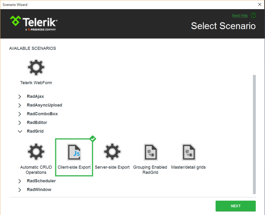 Add Scenario for RadGrid