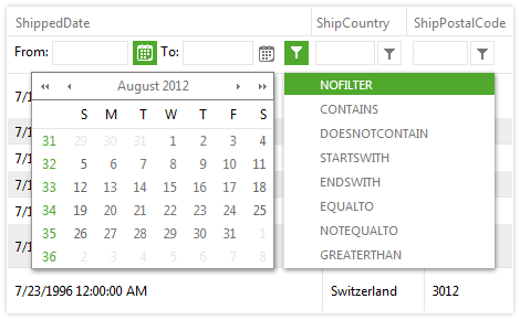 Telerik ASP.NET AJAX GridView - Filtering