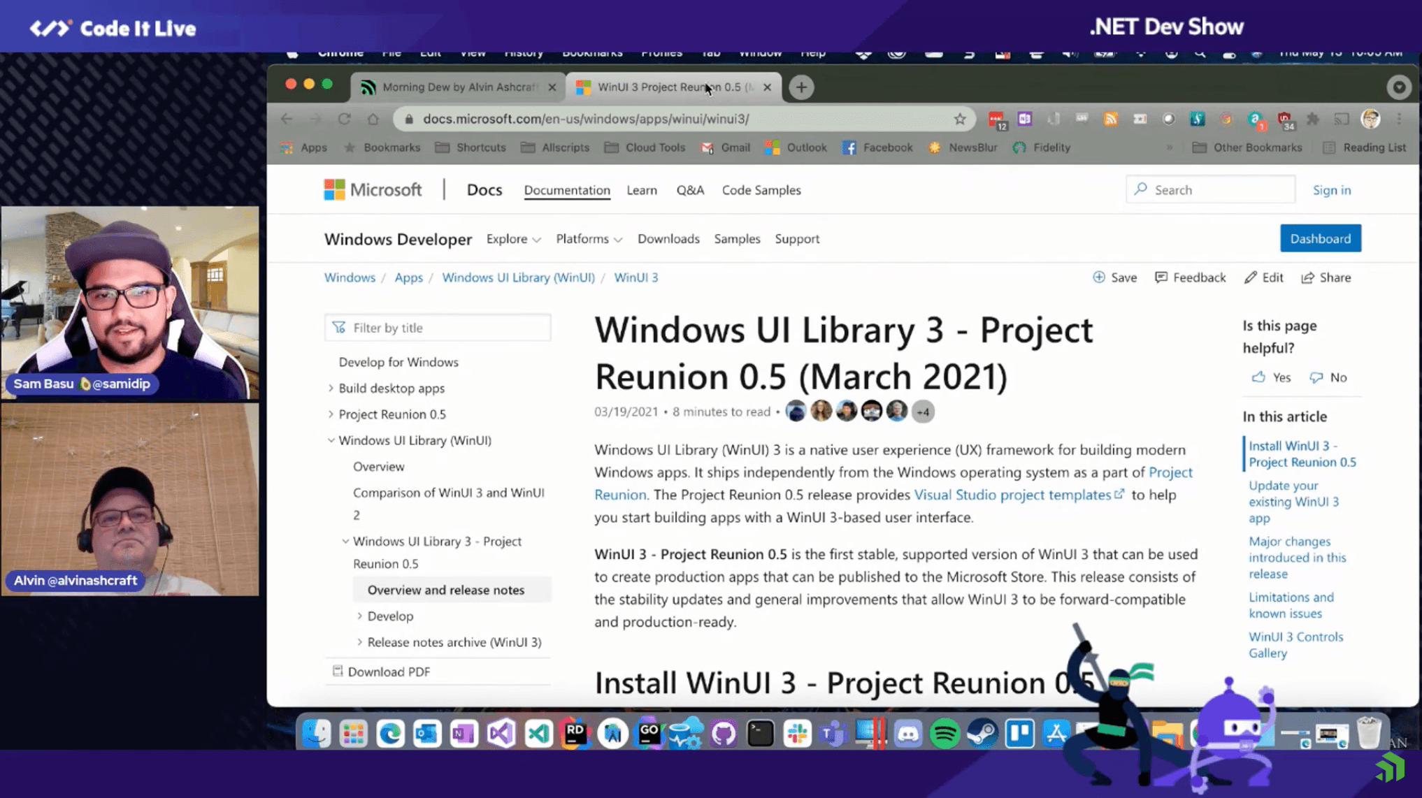 Sam Basu interviewing Alvin Ashcraft about WinUI on Code It Live .NET Dev Show