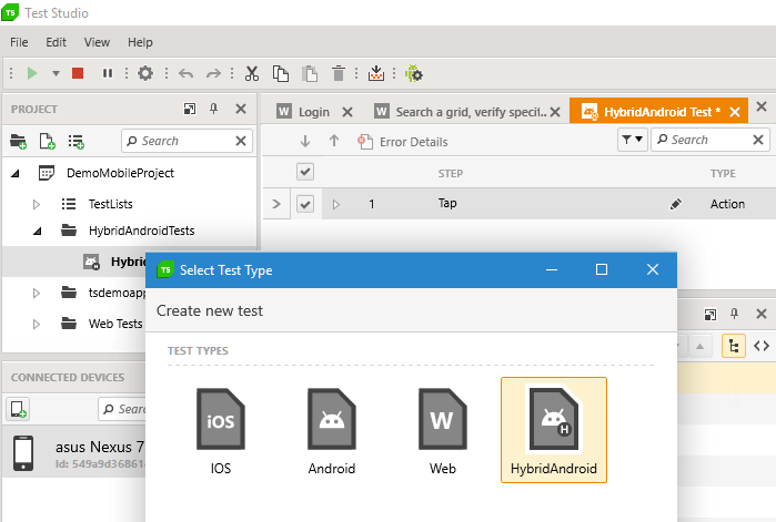 Android hybrid app support Test Studio Android hybrid app support Test Studio