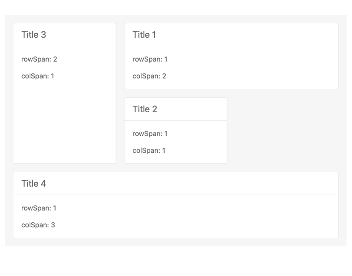 Angular TileLayout Tiles Configurations