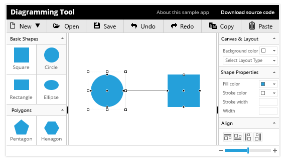 Telerik ASP.NET Web Forms Diagram App