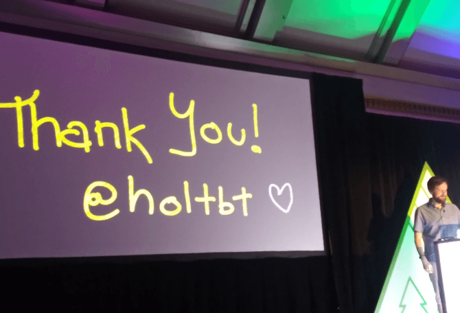 Brian Holt's last slide at React Rally 2019