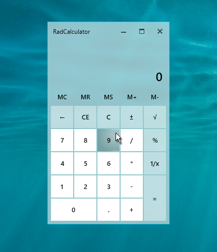 Telerik UI for WPF and WinForms - Fluent Calculator Image