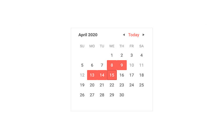 Telerik UI for Blazor Calendar Disabled Dates