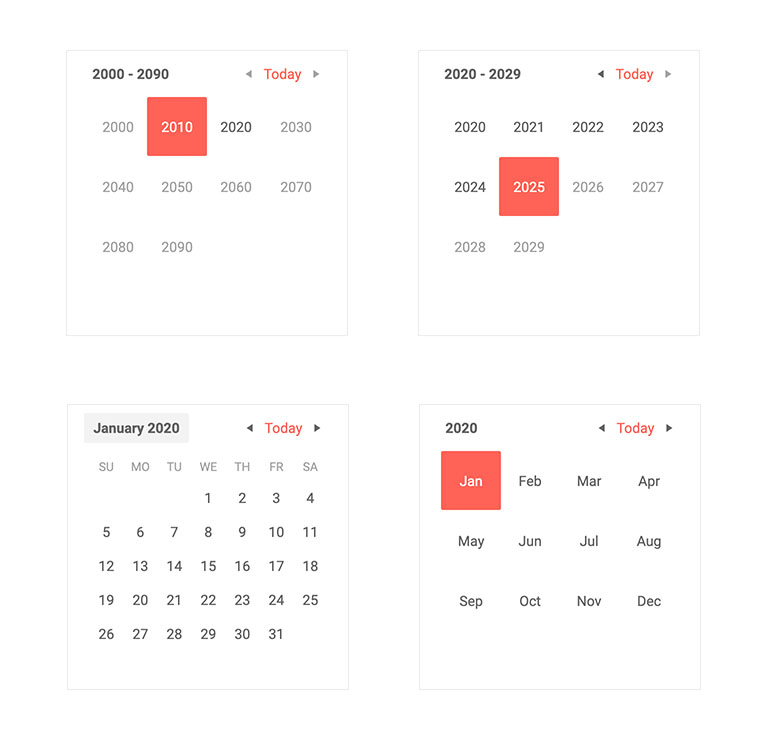 Telerik UI for Blazor Calendar Views