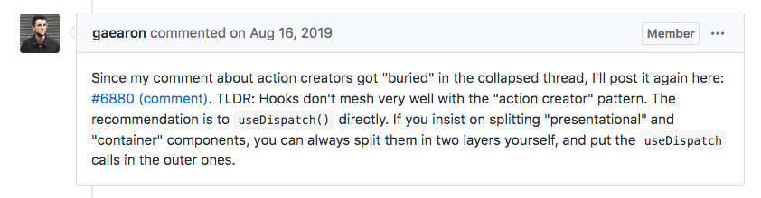 conclusion Discussion of a hooks error on a GitHub issue
