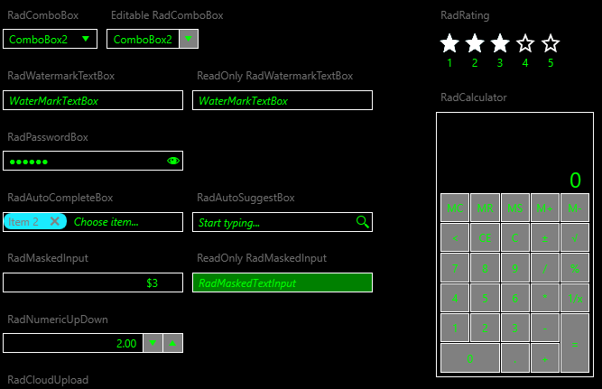 Disabled state  preview with HighContrast theme