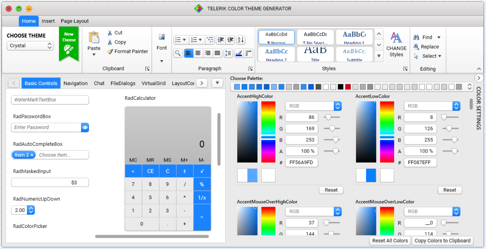 Color Theme Generator for XAML