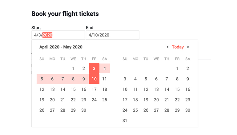 Daterange Picker Telerik Ui For Blazor