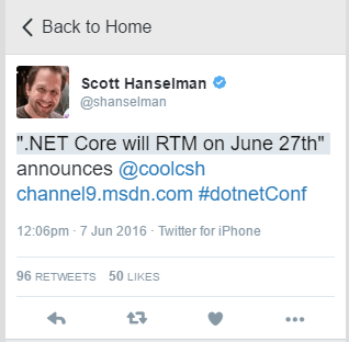 DotNetCore RTM