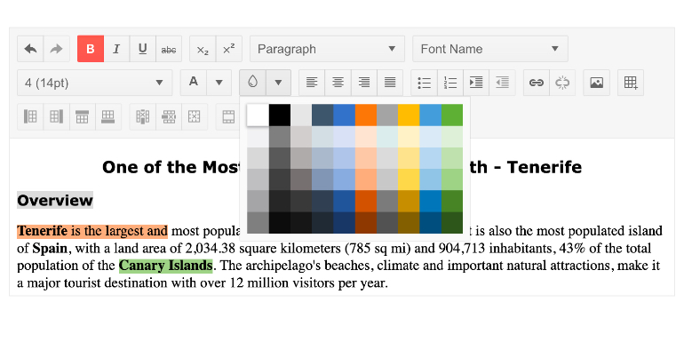 Telerik UI for Blazor Editor - Highlighting tools