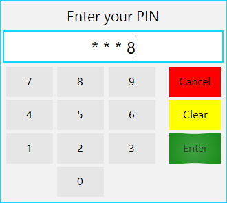 enter-pin PIN enter form