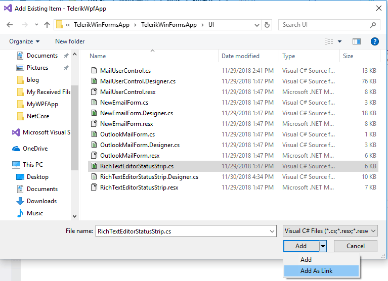 existingfiles Link Files