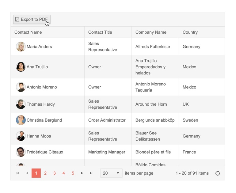 export feature for asp.net mvc 