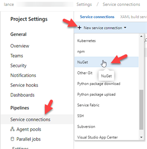 NuGet Service Selection