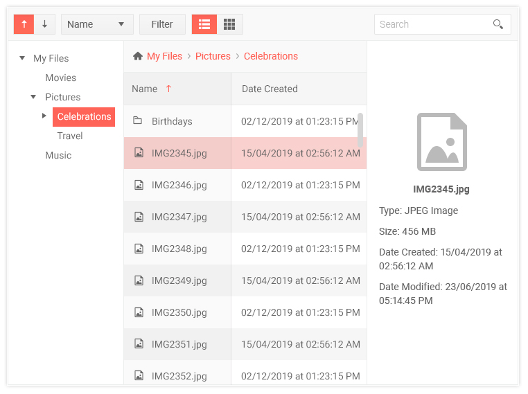 File-Manager-Sorting-asp-net-core