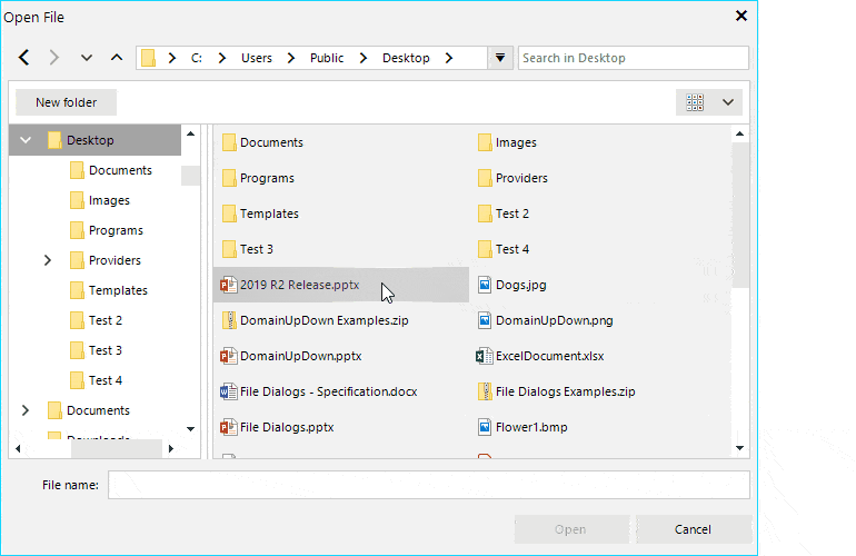 Telerik UI for WinForms FileDialogs - Layout Options and more