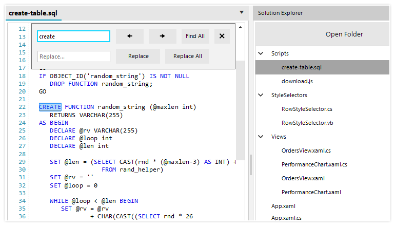 Telerik UI for WinForms Syntax Editor - Find and Replace