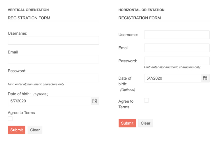 Telerik UI For ASP.NET Core Forms-Orientation