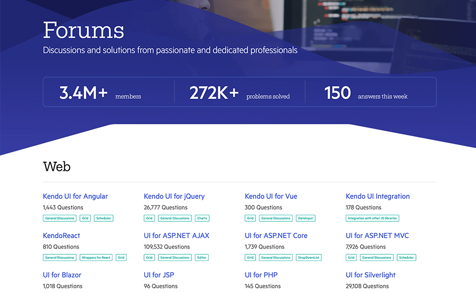 Telerik and Kendo UI Forums Hub